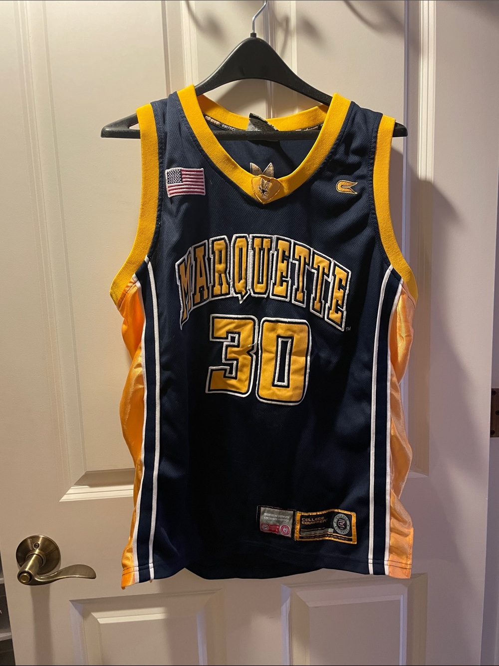 Marquette #30 Navy & Gold College Basketball Jersey